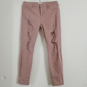 Rose Pink distressed Skinny Jeans *HOST PICK*